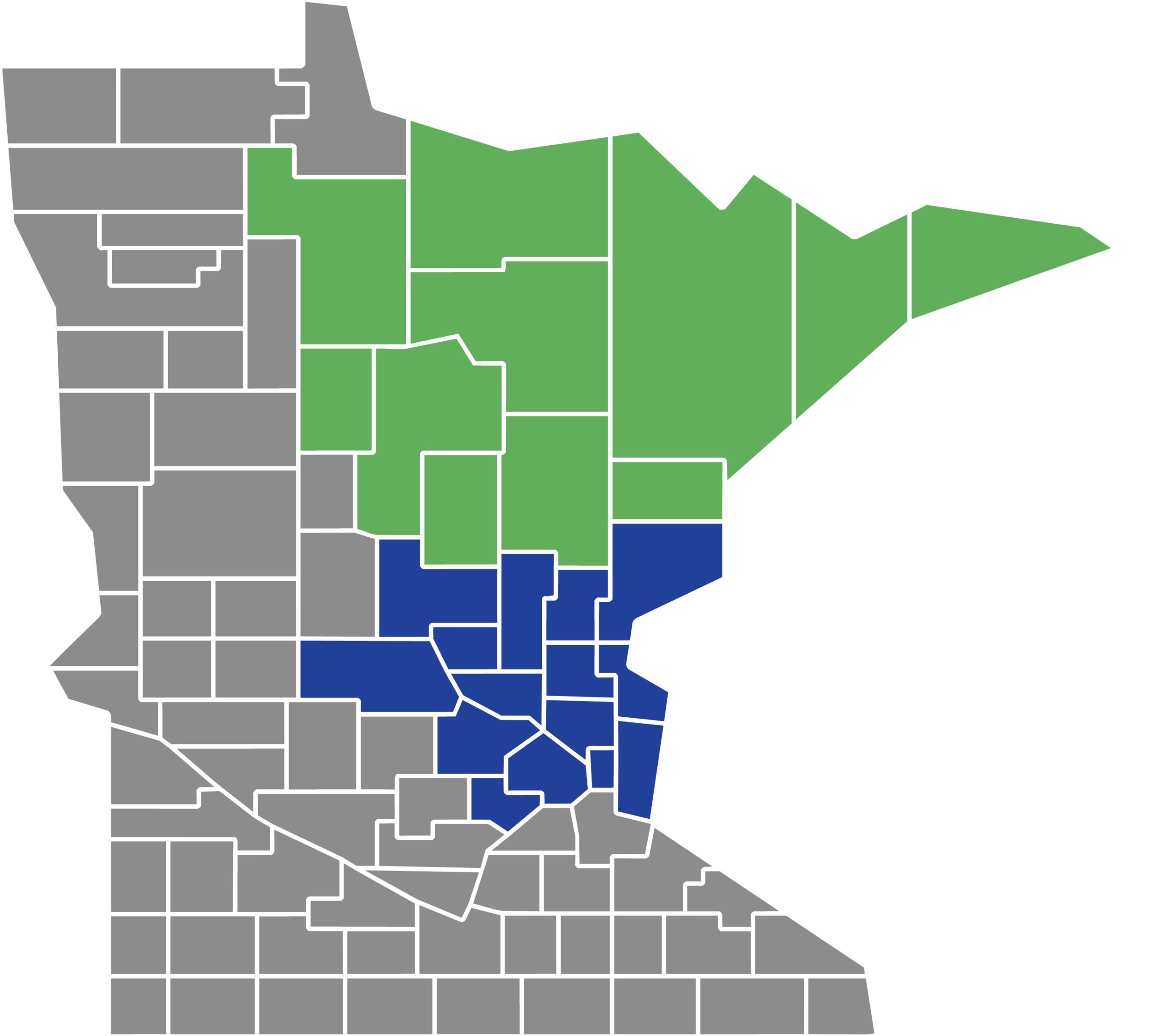 DBS service area map for Minnesota